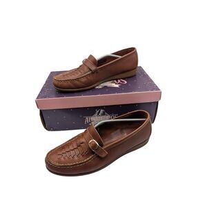 Vintage Armadillos Brown Leather‎ Moccasins Size 5.5M With Original Box EUC